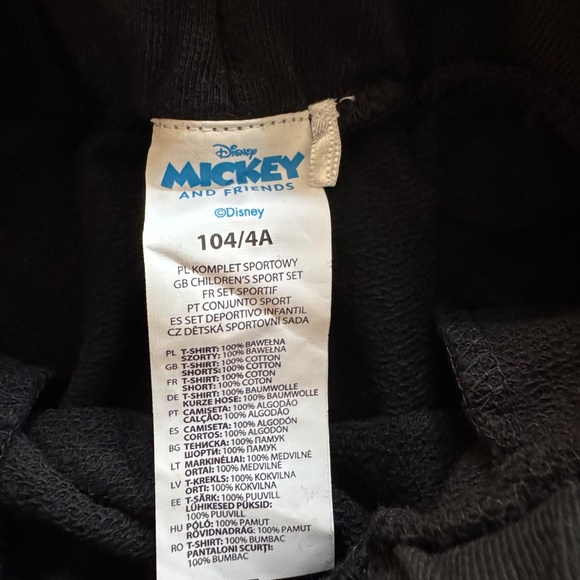 NWOT Disney Mickey Mouse Print Shorts w Pockets & Rolled Hem Kids Size 4T Black - Picture 7 of 7